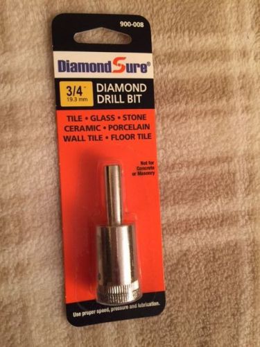 NEW Diamond Sure 900-008 3/4&#034; Diamond drill bit SEALED
