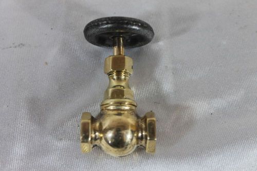 VINTAGE BRASS 1/4&#039;&#039; GLOBE STEAM VALVE HIT AND MISS