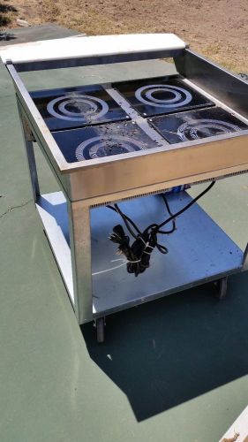 electric 4 burnner stove on wheels