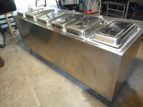 8&#039; electric steam table, 6 compartments, 220v w/pans &amp; board for sale