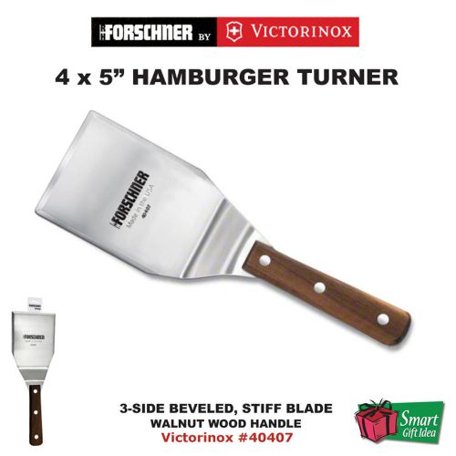 Victorinox Forschner Hamburger Turner, 4x5&#034;, Beveled Edge, Walnut Handle #40407