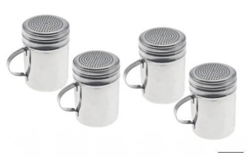 Stainless Steel Dredge Handle Pepper Sugar Powder Cocoa Flour Salt Shaker Coffee