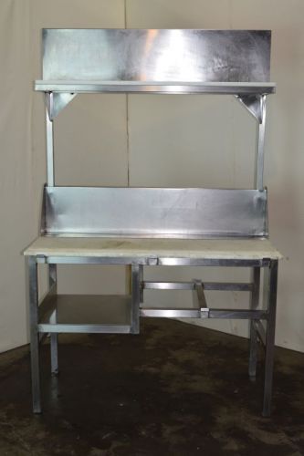 Custom Built Stainless Steel Cutting Board Work Table with Overhead Cutting Boar