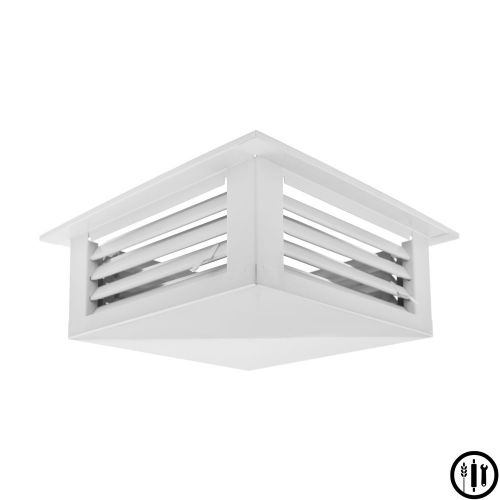 20&#034; x 20&#034; x 6&#034; drop down 4-way diffuser- white powder coated steel for sale