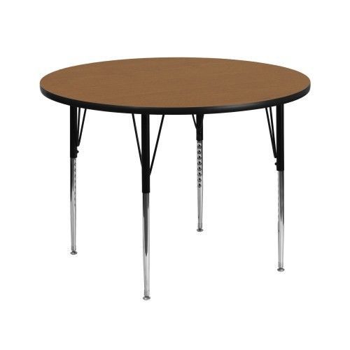 Flash furniture xu-a42-rnd-oak-t-a-gg 42&#039;&#039; round activity table with oak thermal for sale