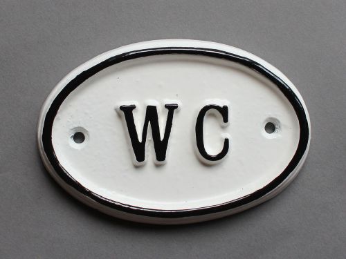 Wc toilet door sign ladies &amp; gents bathroom loo vintage antique french shabby for sale