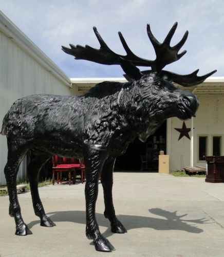Lifesize moose sculpture statue w big antlers rack alaska style huge large for sale