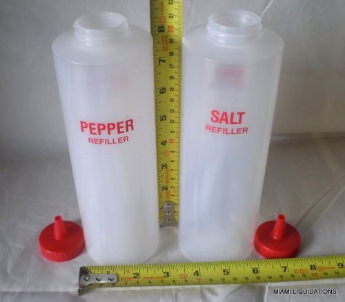 LOT OF 5 Sets Tablecraft 1278A Set Salt/Pepper Refiller 24oz Squeeze Dispensers