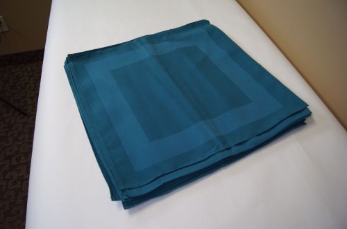2 dozen ea. 20” x 20” Satin Band Linen 100% Polyester Table Napkins. Teal Color
