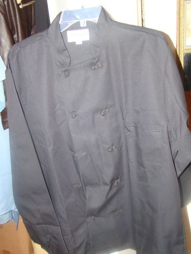 New Black  Chef Coat size Large Knot Knot Buttons and Mesh Back