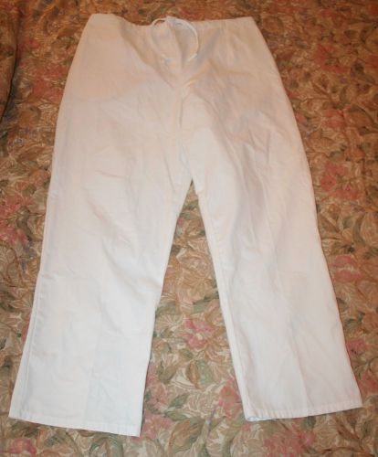 Chef Pants, White, Drawstring waist, Poly/Cotton blend, size XL, NWOT