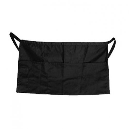 WAP-BK Black 23&#034; x 12&#034; Cotton Twill Waist Apron