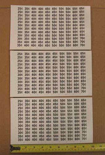 300 Automatic Products AP snack vending machine price labels $.25 through $2.50