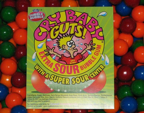 Dubble Bubble Cry Baby Guts 1 pound  bulk bag 1 inch gumballs Fresh