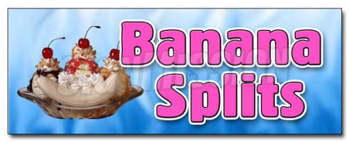36&#034; BANANA SPLITS DECAL sticker ice cream sundae soda homemade creamy dessert