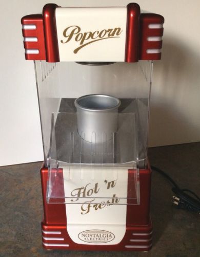 Hot air popcorn maker, red retro popper machine, nostalgia electrics rhp-625 for sale