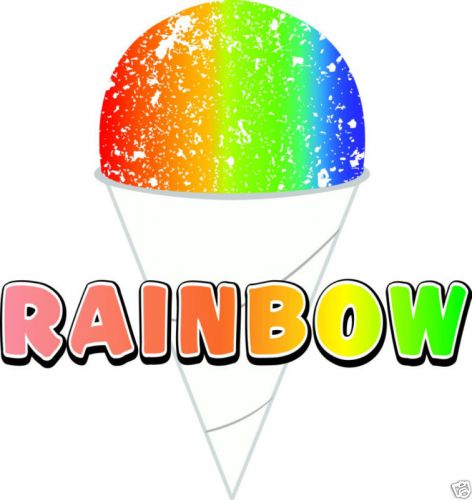 Rainbow Sno Cone Concession Cart Decal 12&#034;