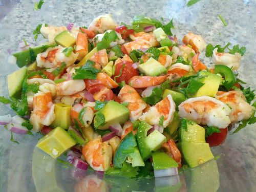 American Food Baked Shrimp and Avocado Salad Digital Delivery Recipe EASY DIY