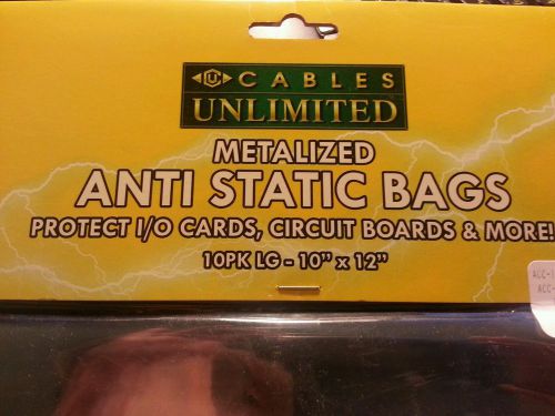 10 PK10x12 Metalized Anti Static Bags Open-Top NIB