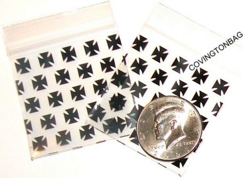 200 baggies iron cross  2 x 2&#034; apple mini ziplock bags 2020 for sale