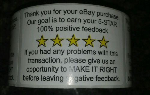 1.75&#034; x 2&#034;  eBay 5 Star Rating Customer Service LABEL STICKER (20 labels) USA