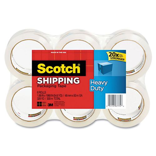 New Scotch Shipping Packaging Mailing Moving Clear Tape Dispenser Refill 6Rolls