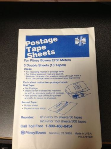 Pitney Bowes Postage Tape Sheets 5 Double Sheets