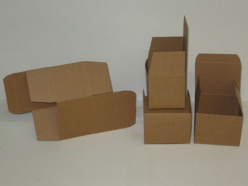 3 1/2 x 2 3/4 x 2 3/4 Kraft Reverse Tuck Folding Carton 50pc