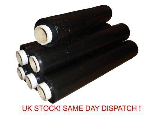 1 x black pallet stretch wrap + free p&amp;p indestrial strong same day dispatch!!! for sale