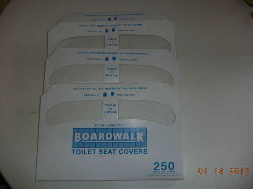 Lot Of 4 Boardwalk Toilet Seat Covers 250 Ct.,PER PACK Paper, Disposable