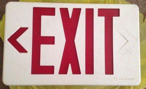 White &amp; Red Plastic Bulky Exit Sign