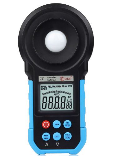 Handheld Digital Light Meter Luxmeter Luminometer 0-200000Lux/20000FC ELM02