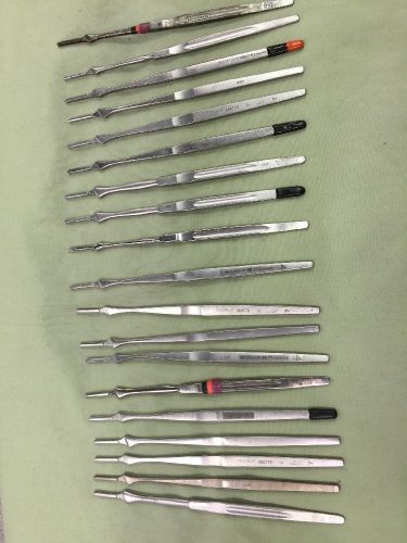 Lot of 19 Misc Aesculap Scalpel Handles Lab Surgical Equipment Instrumentation