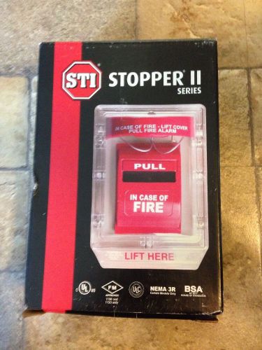 New sti-1250 stopper ii series fire alarm pull station lift cover - no horn, for sale