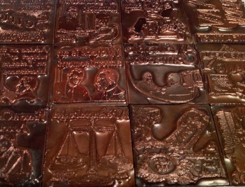 15 Vintage Electrotype Plates Copper on top of Metal 2&#034;x2&#034;