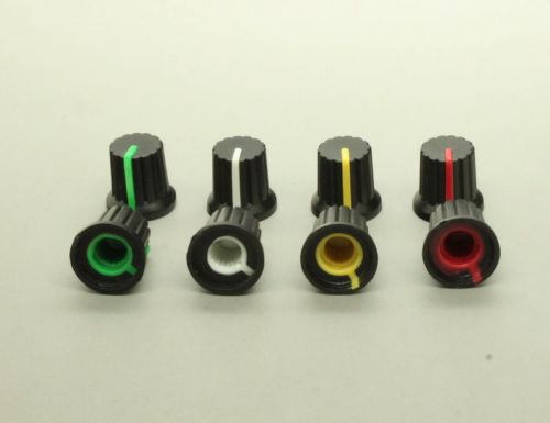 20x plastic control knob insert type 15mmdx15mmh 6mm shaft-various colors for sale
