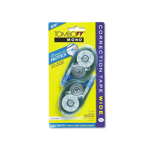 Mono Wide Width Correction Tape, Non-Refillable, 1/4&#034; x 394&#034;, White, Two/pack