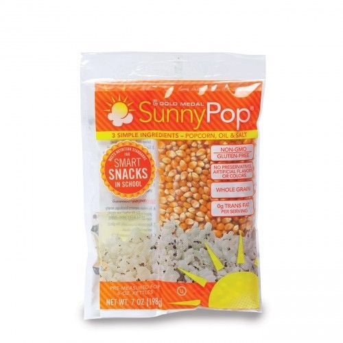 Sunny Pop Popcorn packs by Gold Medal 2710 - USDA Smart Snacks In School Program