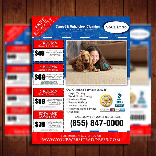 Carpet Cleaning Flyer Template - Ready In 24hrs - Upholstery Cleaning Marketing