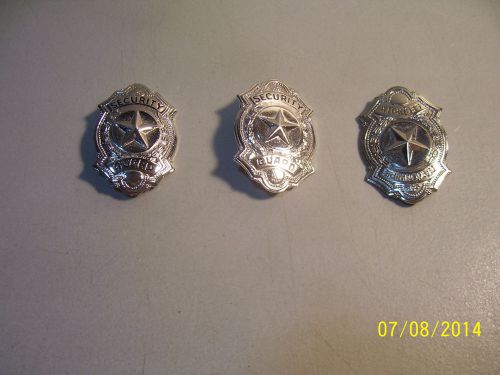 Lot of 3 Assorted Metal Security Badges