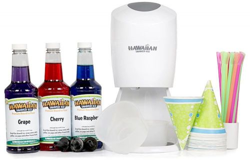 Hawaiian Shaved Ice and Snow Cone Machine Party Package New - FREE SHIPPING