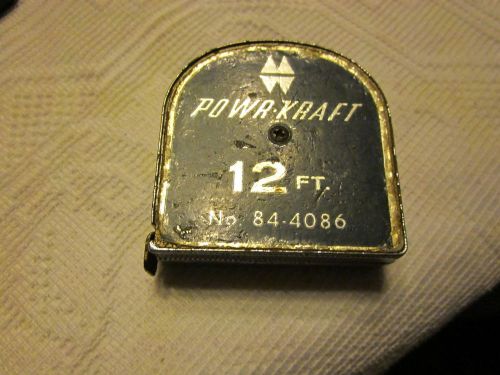 Vintage  powa_kraft steel tape measure,  12&#039;  no.84-4086 for sale
