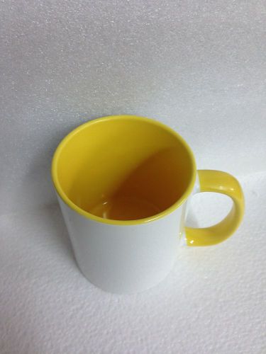 Lot of 36 Yellow 11oz Two tone Yellow Sublimation Printing Dye Mug