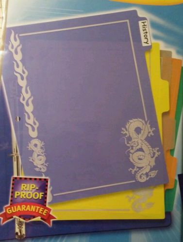 Avery Printed Plastic Dividers, 5 Tabs, Rip-proof, Dragon Image #81823