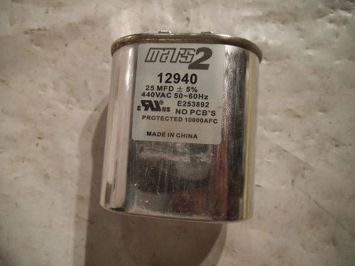 Mars 12940 motor run capacitor 25mfd x 440vac oval  g22-822,4e512 - new for sale