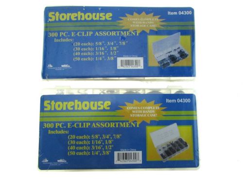 NIB Lot Of 3 STOREHOUSE 300 Piece E-Clip Various Sizes 1/16&#034; To 3/8