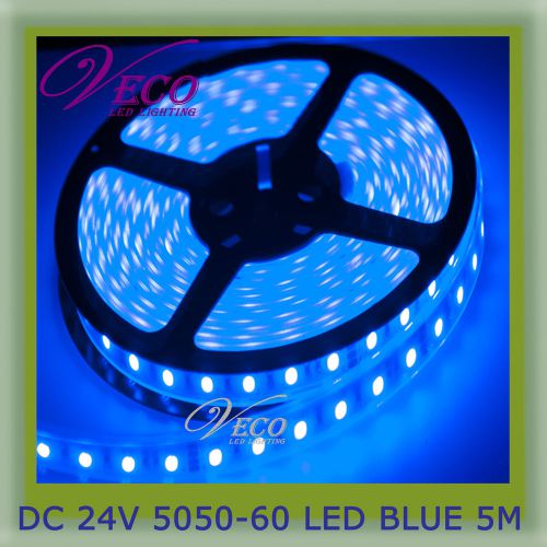 BLUE SMD 5050 WATERPROOF 5m 300 LED STRIP LIGHT LAMP DC24V IP65 Silicone Tube