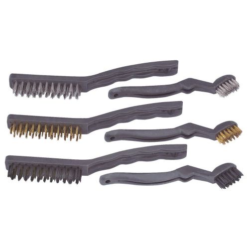 6 piece detail wire brush set (nylon, brass, and steel) item# 93610 for sale
