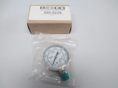 NEW BEECO 550-0228 PRESSURE 0-4000PSI 2-1/4 IN 1/4IN NPT GAUGE D252491