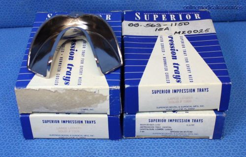 SUPERIOR Solid Large Lower Impression Tray Brass 1006 (4) Each NOS